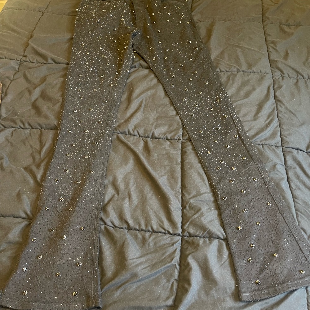 Black Rhinestone Embellished Pants these pants are unisex very stylish jeans